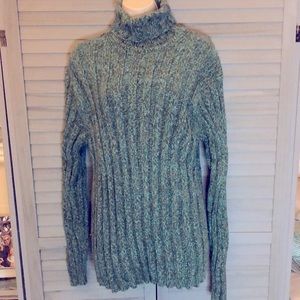 Gorgeous Gap Cotton Turtleneck Sweater in Khaki and blue tones Size Large